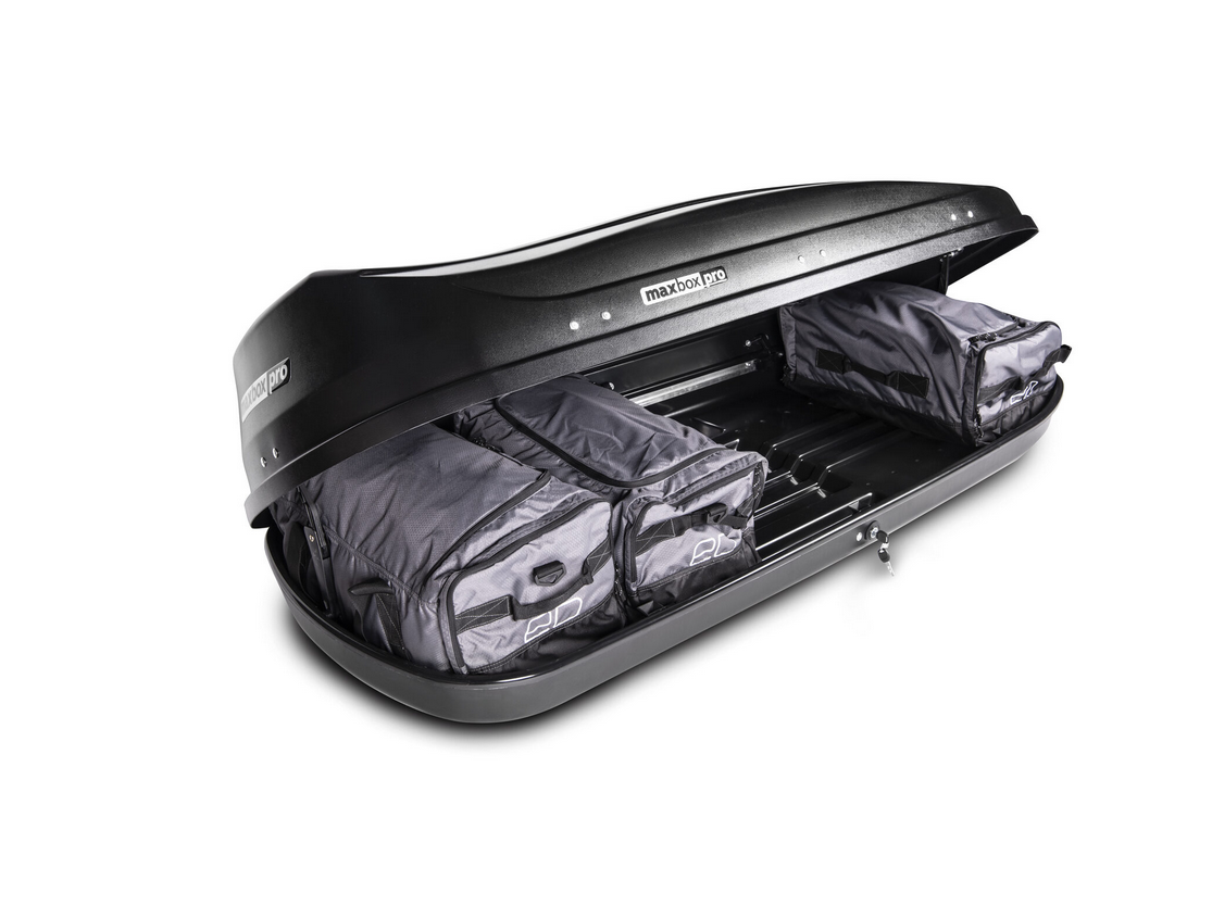 Автобокс MaxBox PRO 520 (большой) черный 196*80*43 см двустороннее открывание (багажный бокс на крышу) — изображение 2